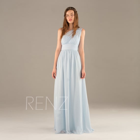 light blue chiffon dress with sleeves