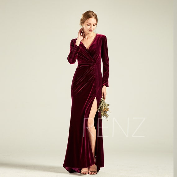 long sleeve bridesmaid gowns