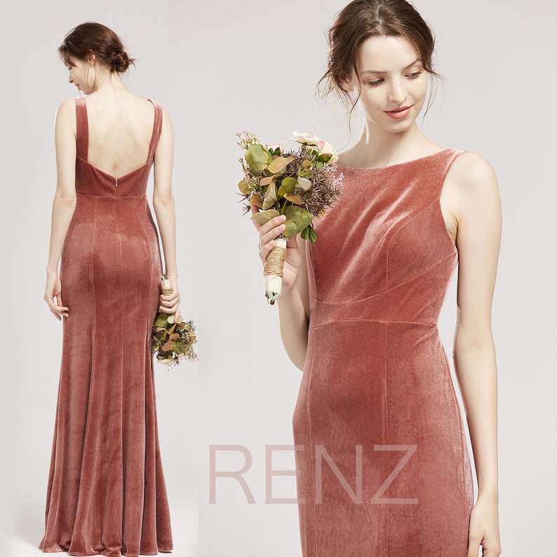 dusty rose velvet dress