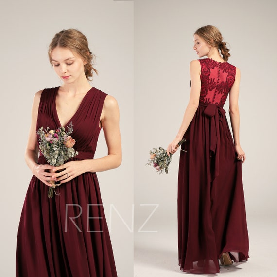 burgundy ruched dress