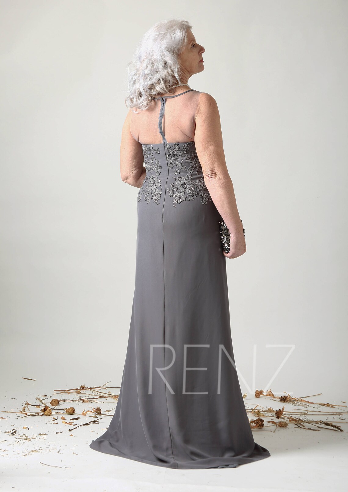 Mother of the Bride Prom Dress Charcoal Gray Sleeveless Etsy