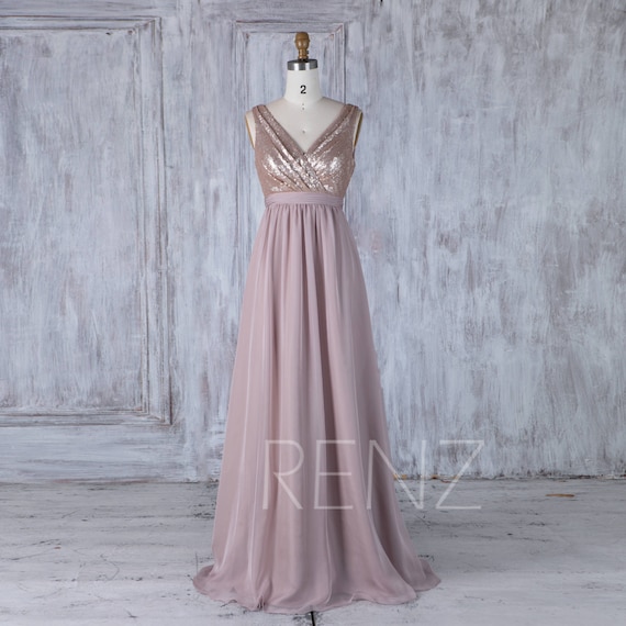 rose gold chiffon bridesmaid dresses