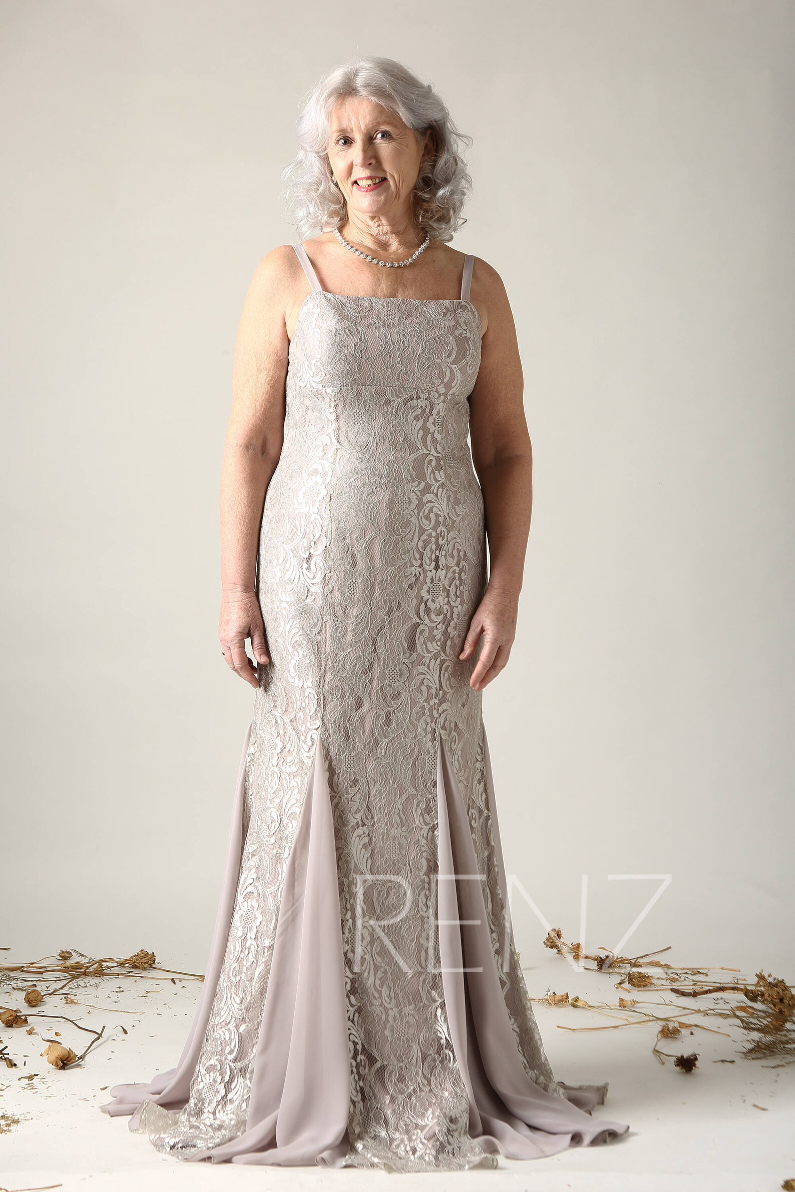 Taupe Mother of the Bride Two Piece Dress Mid Long Sleeve Etsy