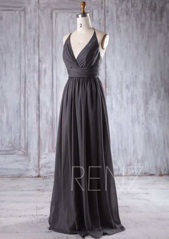 charcoal evening gown