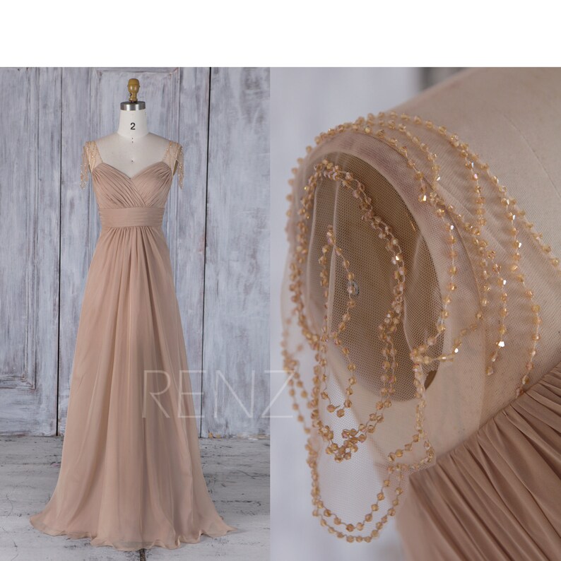 Champagne Chiffon Bridesmaid Dress