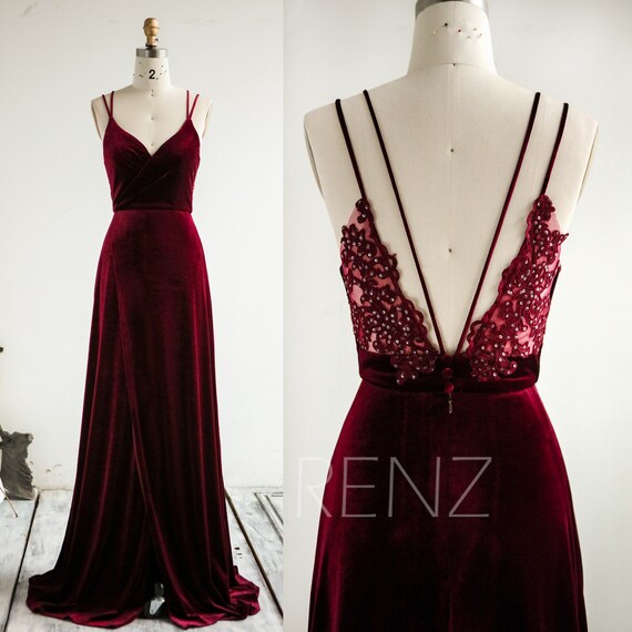 Velvet Burgundy Bridesmaid Dress Store ...