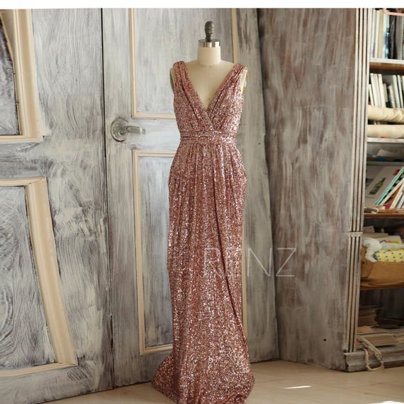 etsy rose gold bridesmaid dresses