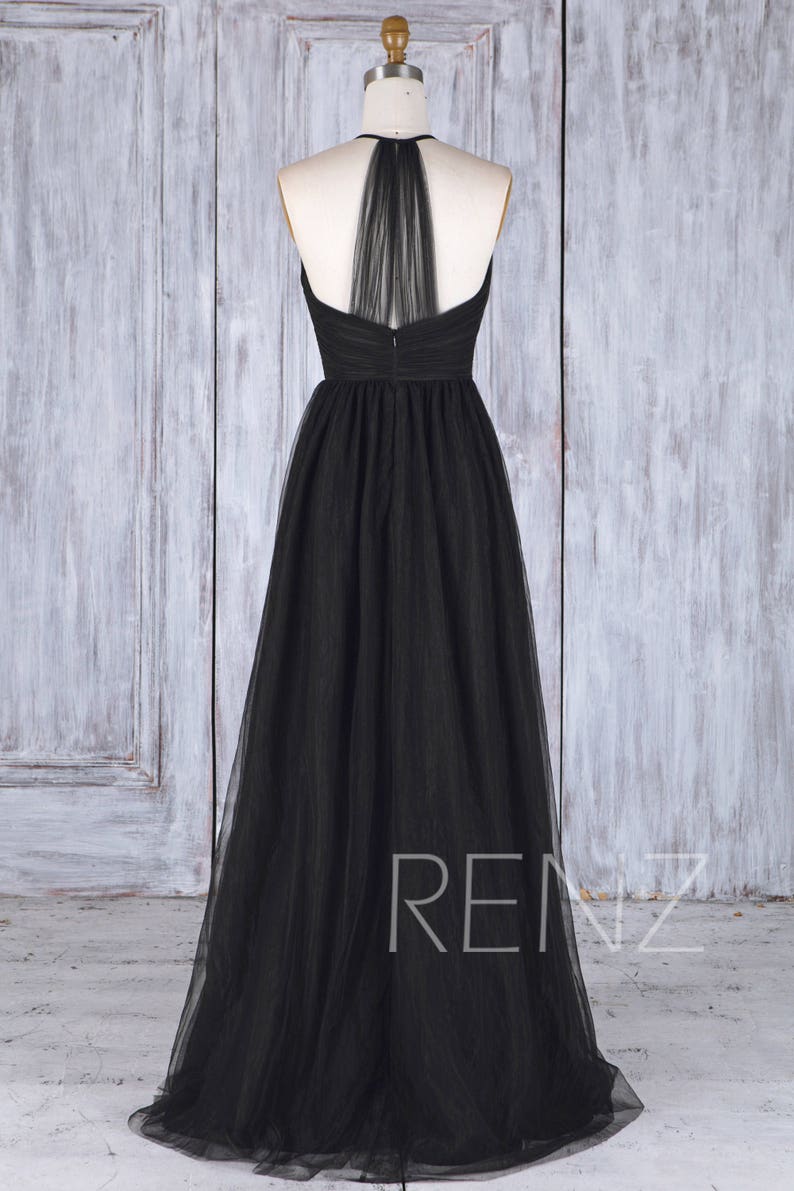 Bridesmaid Dress Black Tulle Dress Wedding Dress Illusion Etsy