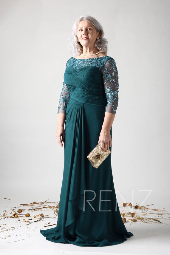 mother of the bride emerald green dresses