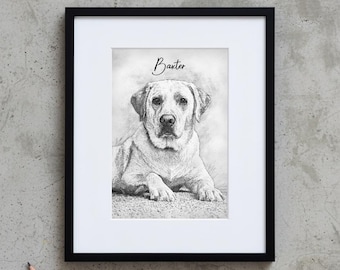 Dog painting, custom pet portrait, custom dog portrait, custom pet gift, cat painting, drawing from photo, custom digital portrait, dog gift