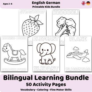 English-German Coloring Book Bundle – Bilingual Learning (PDF)