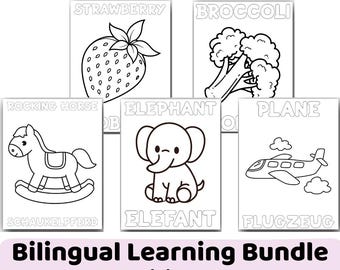 Englisch-Deutsches Malbuch-Bundle – Zweisprachig Lernen (PDF)