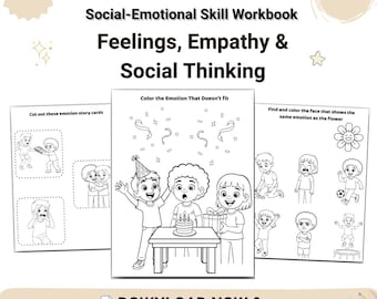 Social Emotional Learning Workbook for Kids | Understanding Feelings & Social Situations | Preschool SEL  | Ages 3–6, Printable PDF