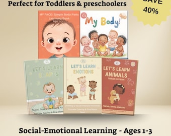 Toddler Busy Book Bundle, 5 Printable Activity Workbooks (Ages 1-3)