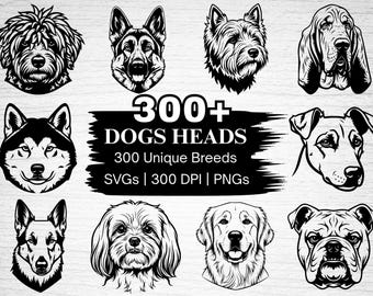 Pacchetto di clipart di razze canine / Oltre 300 disegni (download digitale)