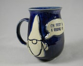 Garden Gnome quot I 39 m Sexy I Gnome It quot Quote Talk Bubble Coffee Mug Tea Cup Glossy Navy Blue White Handmade Ceramics Pottery