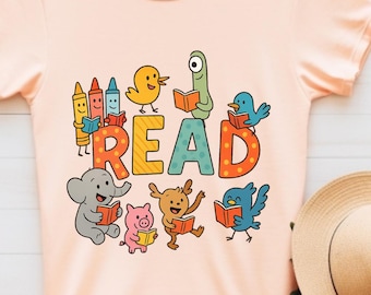 Funny Teacher T-Shirt for Kids,Kindergarten Gift,Read Books Educator Shirt,Preschool Teacher