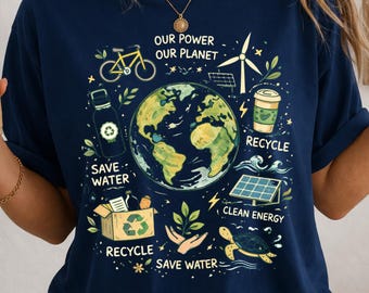 Earth Day Design Shirt, Eco Friendly Graphic Tee, Sustainable Earth Day Shirt, Environmentalist Nature Top, Green Lifestyle Tshirt