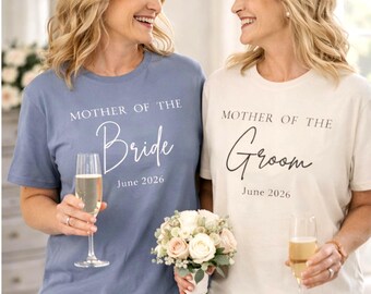 Personalized Mother Of The Bride Shirt, Custom Mother Of The Groom Tee, Elegant Wedding Mom Shirt, Bridal Party Wedding Day Tee