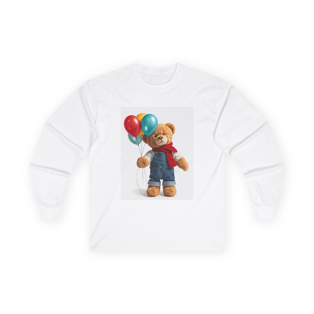 Teddy Bear Image Long Sleeve Tee | Kids Vintage Illustration - Etsy