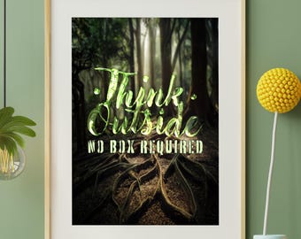 Think Outside typografieprint – motiverende muurkunst (digitale download)