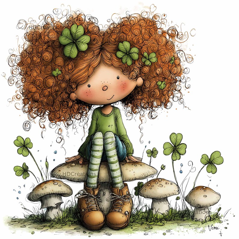 Whimsy Patrick 37 PNG Whimsical St Patrick’s Day Girl Clipart Bundle – Shamrock PNG ...