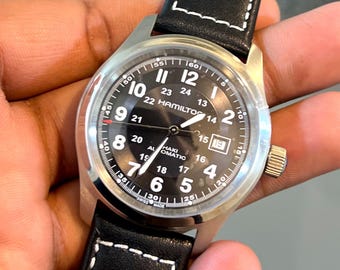 Hamilton Khaki Field H704450 Custom Mode Black Dial Date Automatic Men’s Field Watch