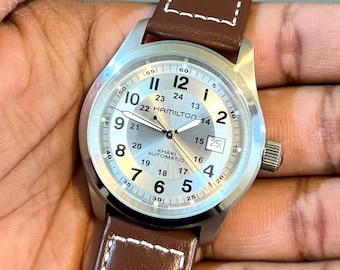 Hamilton Khaki Field Style Automatic Watch 42mm White Dial Swiss ETA 2824-2 Men Refurbished