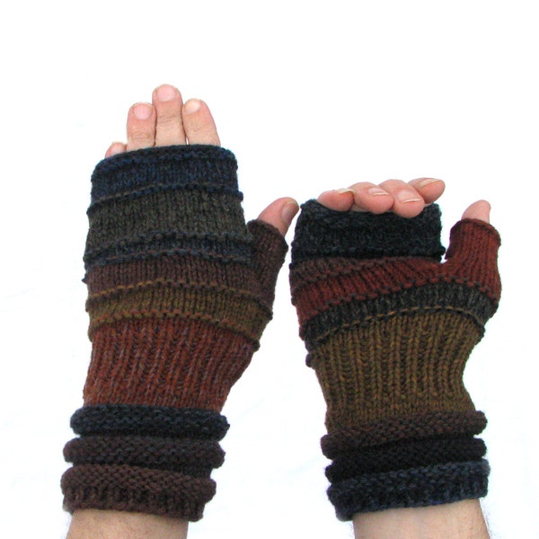 Dark Men fingerless gloves Outlander Inspired accessories men's arm warmers Men's mittens Gift for boyfriend hand knit hand warmers For HIM