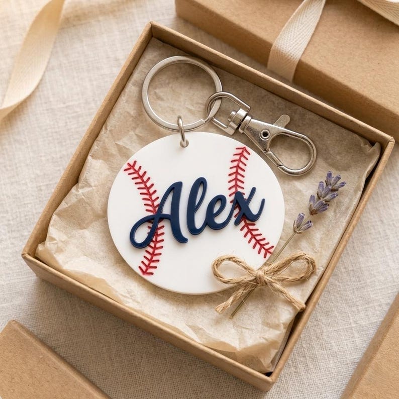 Personalized Baseball Name Tag, Custom Kids Bag Tag, Acrylic Backpack ...