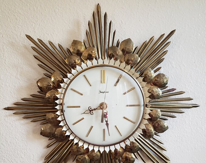 Vintage Junghans Starburst Wall Clockbattery Operated Etsy