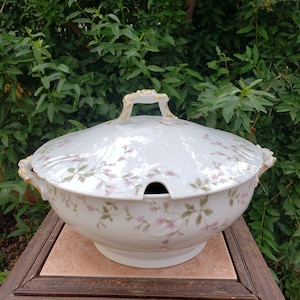 Antique Haviland French Limoges Large Soup Tureen/Cottage/French Country