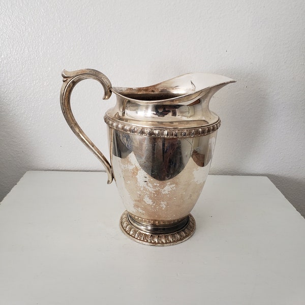 Vintage WM Rogers Silverplate Water Pitcher/Fenwick Pattern/Cottage