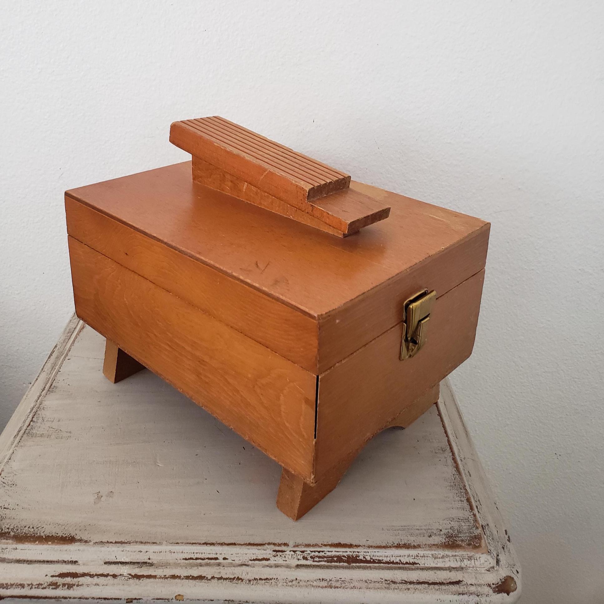 Antique Wood Box on Stand - Etsy
