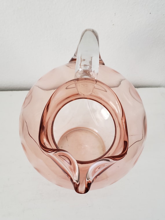 Cambridge Dianthus Pink Depression Glass Pitcher, 1930s Art Deco