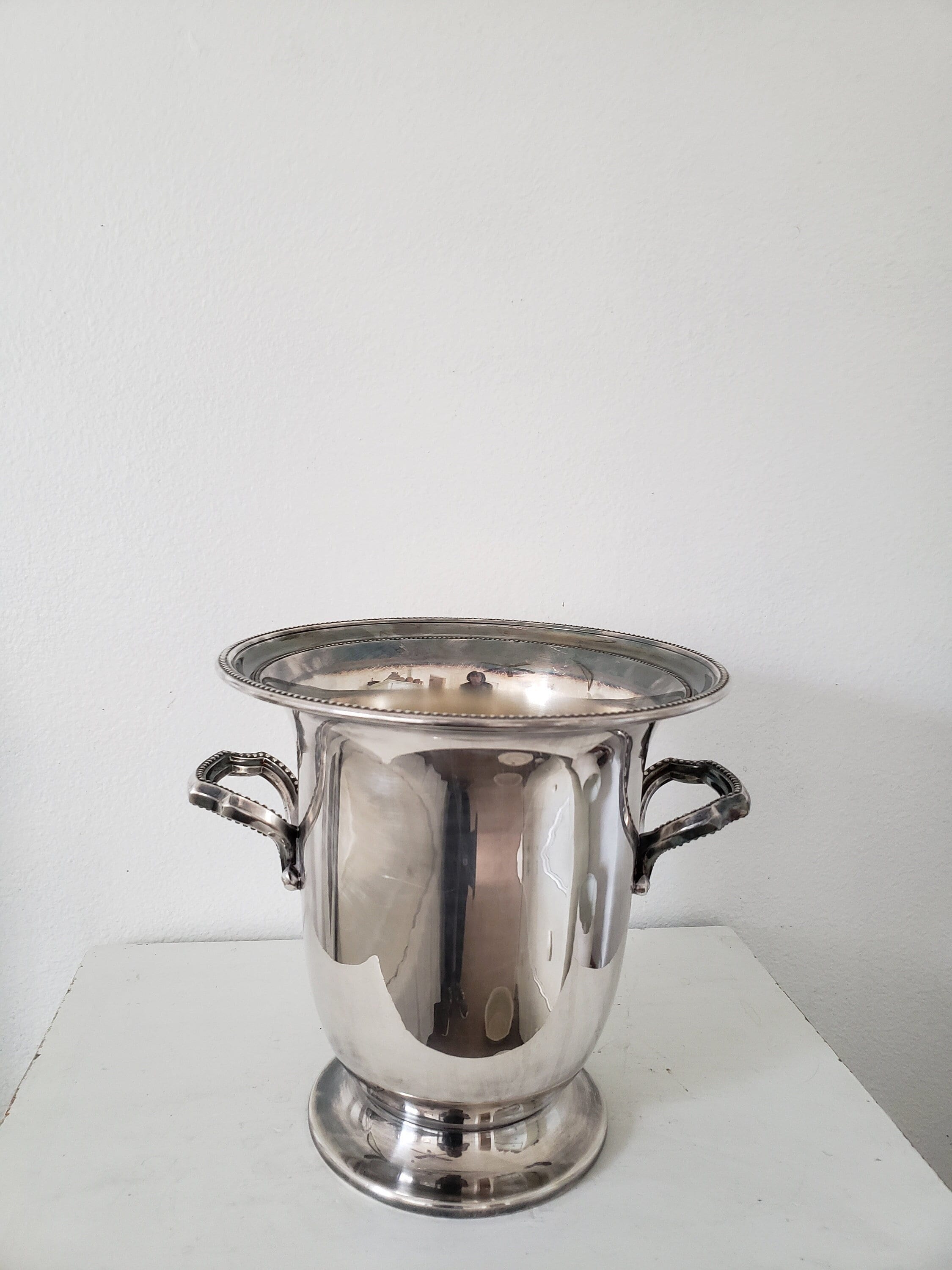 Vintage Towle Silverplate Handled Large Champagne Bucket/bead