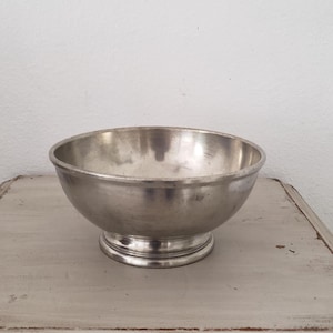 Small Vintage Steiff Williamsburg Pewter Footed Bowl/Colonial/Primitive/Farmhouse