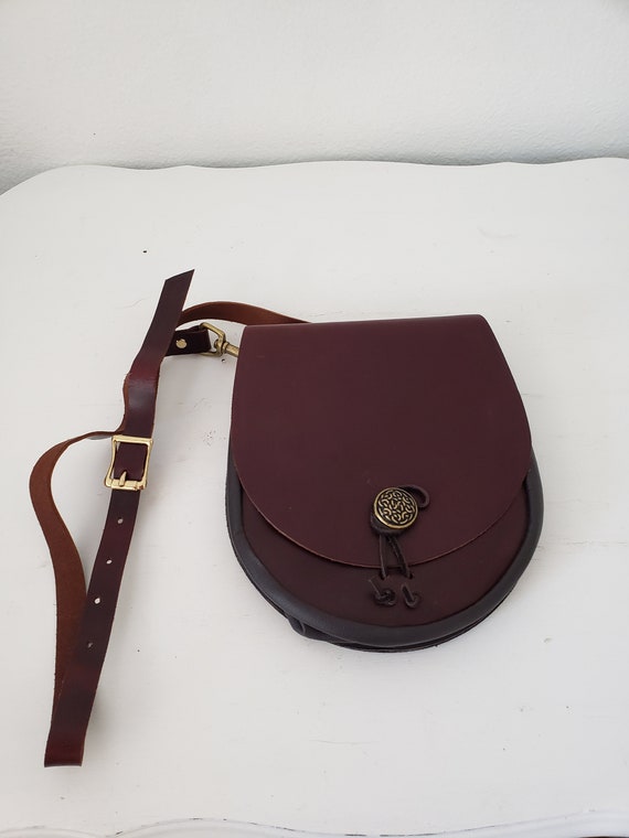 Vintage Brown Leather Shoulderbag/Boho/Hippy