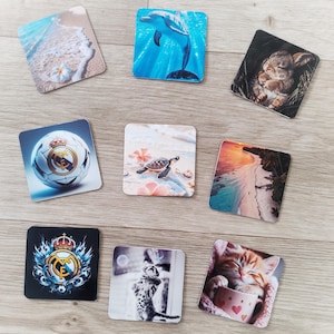 Magnet Personnalisé CONNECTÉ 6.5x6.5 cm Design Sur Mesure + option QR Code & Puce NFC - Cadeau Interactif