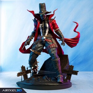 Arquivo STL do Gunslinger Spawn para impressão 3D, modelo de figura de pistoleiro do Velho Oeste, escala 1:6, arquivos para impressão 3D.