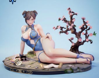 Chun Li STL File 3D Print Model | Street Fighter Sexy Resin Statue | 1:6 Scale Female Collectible STL