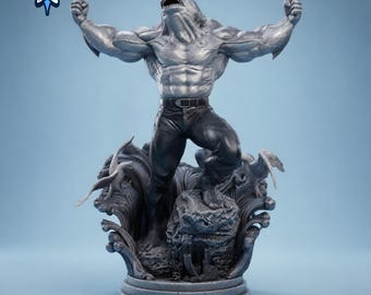 Shark Humanoid STL File 3D Print Model | 1:6 Scale Muscular Sea Beast Figure | Resin Miniature | Ocean Creature Statue STL