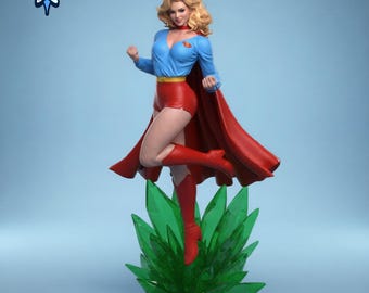 Retro Heroine STL File, Classic Comic Superhero Figure for 3D Printing, Multiple Scale Resin Statue, Unsupported STL, Digital Download