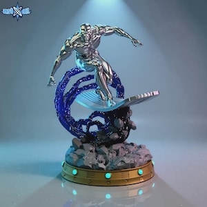 Cosmic Space Herald 3D Print STL | Futuristic Alien Surfer Statue | 1:6 Scale Sci-Fi Digital Model