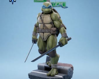 Blue Mask Katana Ninja Turtle Warrior STL 1:8 Scale – Presupported & Unsupported Resin 3D Print Statue Model