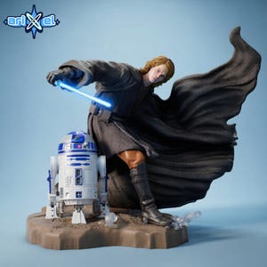 Anakin Skywalker STL-fil för 3D-utskrift, Star Wars Jedi-resinstaty, Sci-Fi-samlarfigur, skala 1:8
