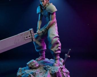 Zack Fair Final Fantasy STL | 1:10 Scale Statue | Pre-Supported & Non-Supported | Bust + Full Figure | High-Detail 3D Print Model