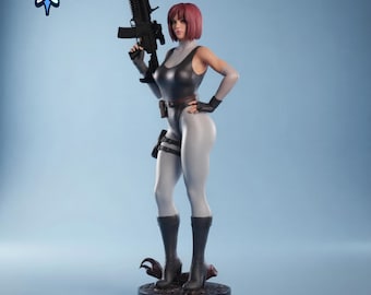 Regina STL 3D Model – Dino Crisis Tactical Soldier Statue (1:4 Scale) (Digital Download)