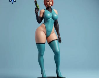 Retro Sci-Fi Heroine Statue – 1:6 Scale Female Agent STL File | Non-Supported Digital Model