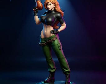 Figurka Kim Kolwiek w formacie STL – szczegółowa figurka szpiega | Nieobsługiwane treści SFW i NSFW | Model do druku 3D | Postać z kreskówki akcji
